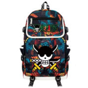 Anime One Piece Roronoa Zoro Symbol USB Charging Backpack