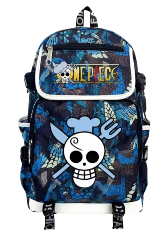 Anime One Piece Sanji Symbol USB Charging Backpack