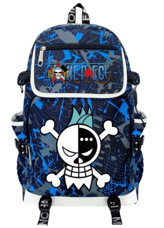 Anime One Piece Franky Symbol USB Charging Backpack