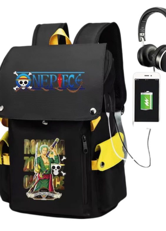 Anime One Piece Roronoa Zoro Backpack With USB Charging