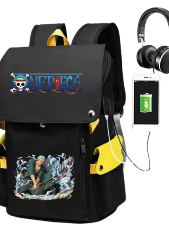 One Piece Anime Roronoa Zoro Backpack With USB Charging