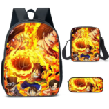 One Piece Character Anime Backpack Lunch Bag With Pencil Case