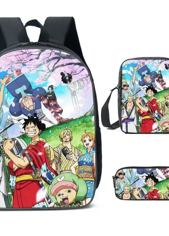 One Piece Anime Character Backpack Lunch Bag With Pencil Case