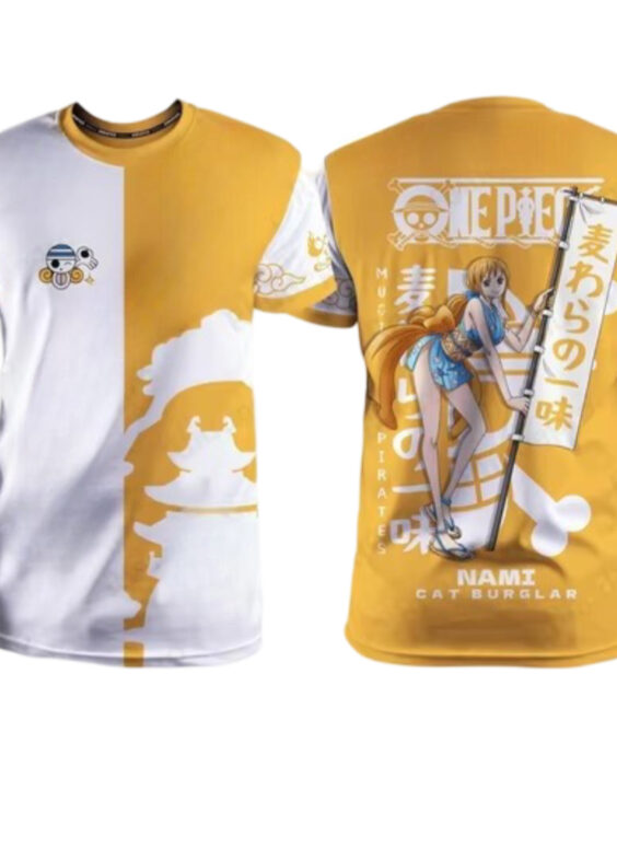 Anime One Piece Nami 3D Round Neck T-Shirt