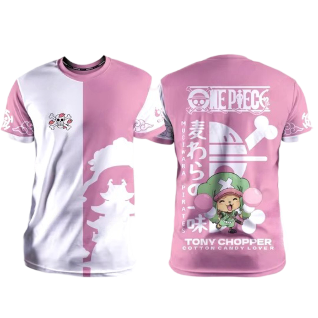 Anime One Piece Tony Tony Chopper 3D Round Neck T-Shirt Anime One Piece Tony Tony Chopper 3D Round Neck T-Shirt