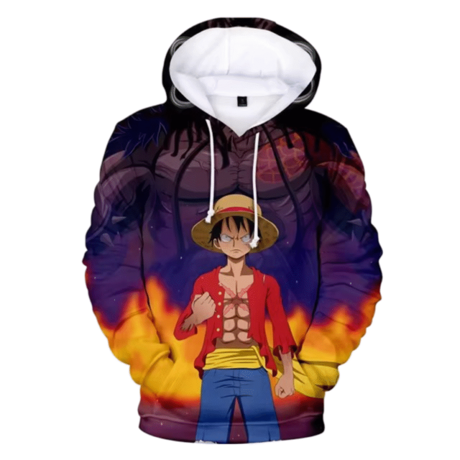 One Piece Anime Monkey D. Luffy Casual Hoodie One Piece Anime Monkey D. Luffy Casual Hoodie