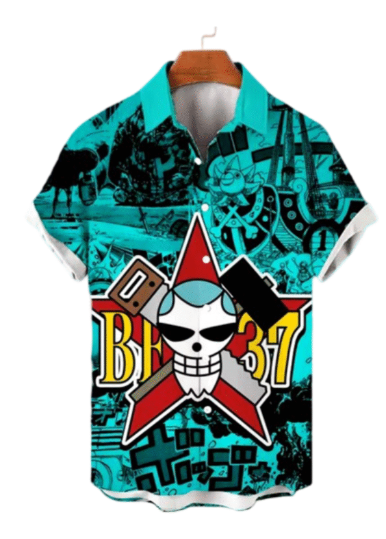 Anime One Piece Franky Skull Logo T-Shirt