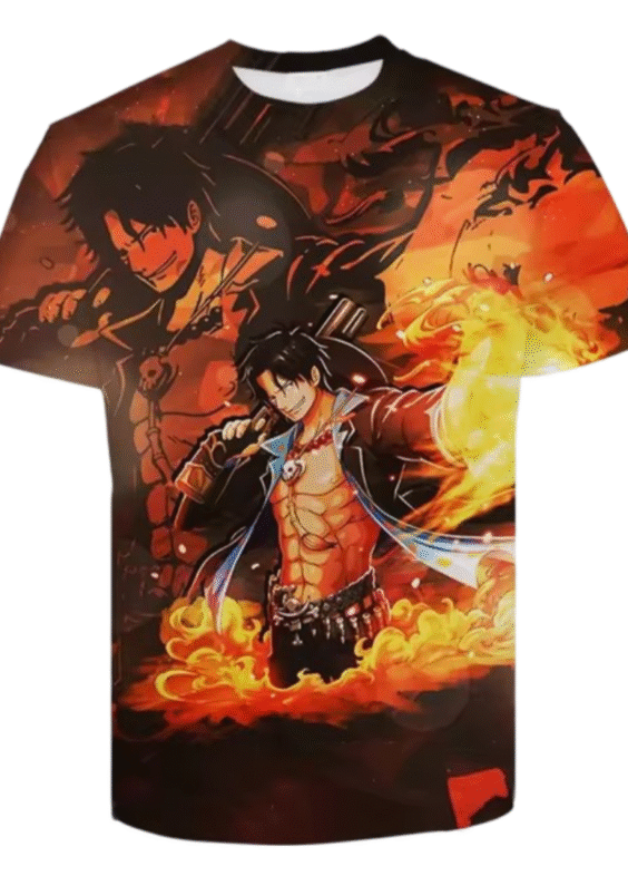 Anime One Piece Portgas D. Ace Short Sleeve T-Shirt