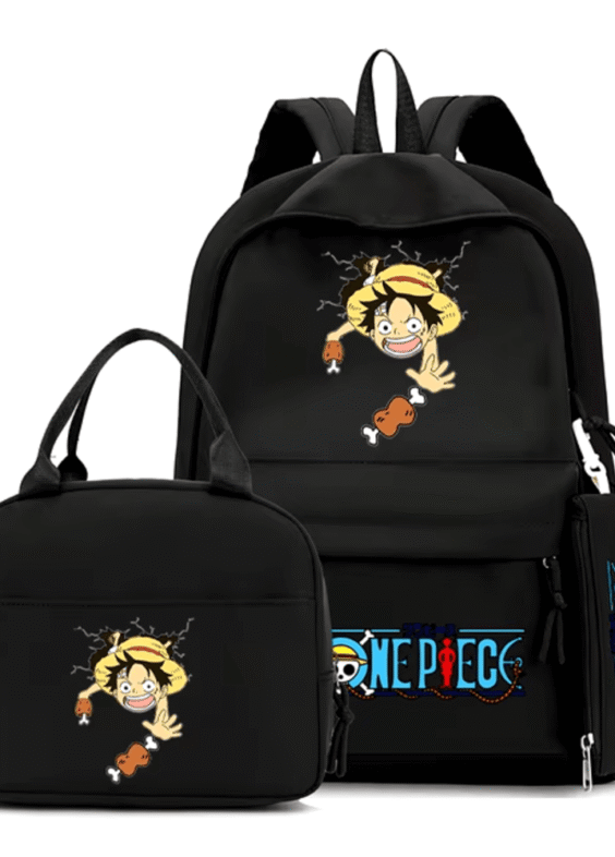 3Pcs/Set Anime One Piece Anime Luffy Backpack