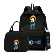 3Pcs/Set Anime One Piece Kid Luffy Backpack