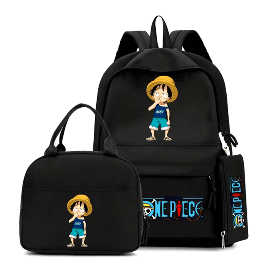 3Pcs/Set Anime One Piece Kid Luffy Backpack 3Pcs/Set Anime One Piece Kid Luffy Backpack