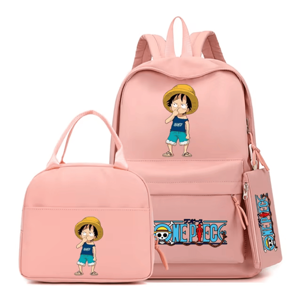 3Pcs/Set Anime One Piece Kid Luffy Backpack 3Pcs/Set Anime One Piece Kid Luffy Backpack