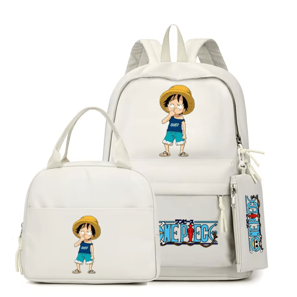 3Pcs/Set Anime One Piece Kid Luffy Backpack 3Pcs/Set Anime One Piece Kid Luffy Backpack