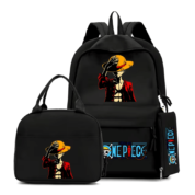 3Pcs/Set One Piece Anime Straw Hat Luffy Backpack