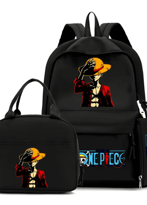 3Pcs/Set One Piece Anime Straw Hat Luffy Backpack