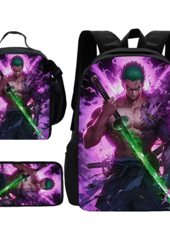 3Pcs/Set Anime One Piece Roronoa Zoro Backpack
