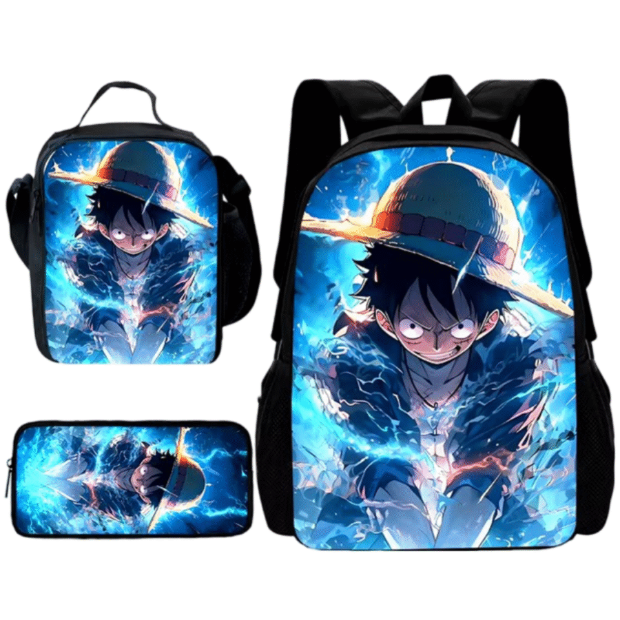 3Pcs/Set Anime One Piece Monkey D. Luffy 3D Backpack 3Pcs/Set Anime One Piece Monkey D. Luffy 3D Backpack