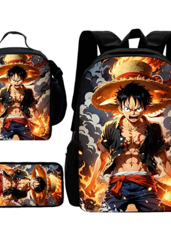 3Pcs/Set Anime One Piece Monkey D. Luffy 3D Backpack