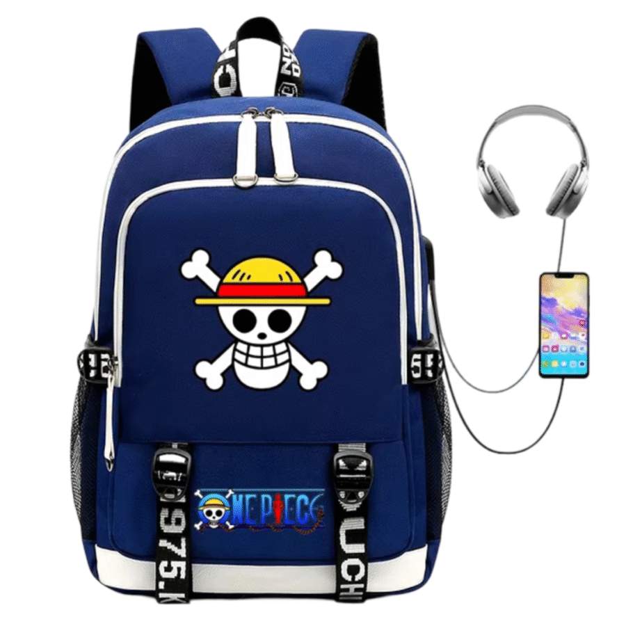 One Piece Anime Straw Hat Pirates USB Charging Backpack One Piece Anime Straw Hat Pirates USB Charging Backpack
