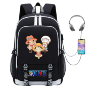 Anime One Piece Luffy And Friends USB Charging Backpack