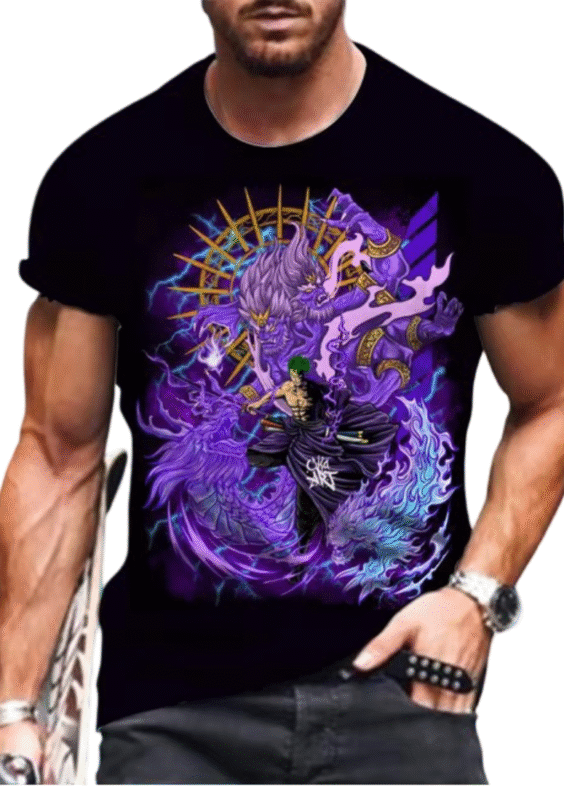 Anime One Piece Zoro Ashura T-Shirt For Men
