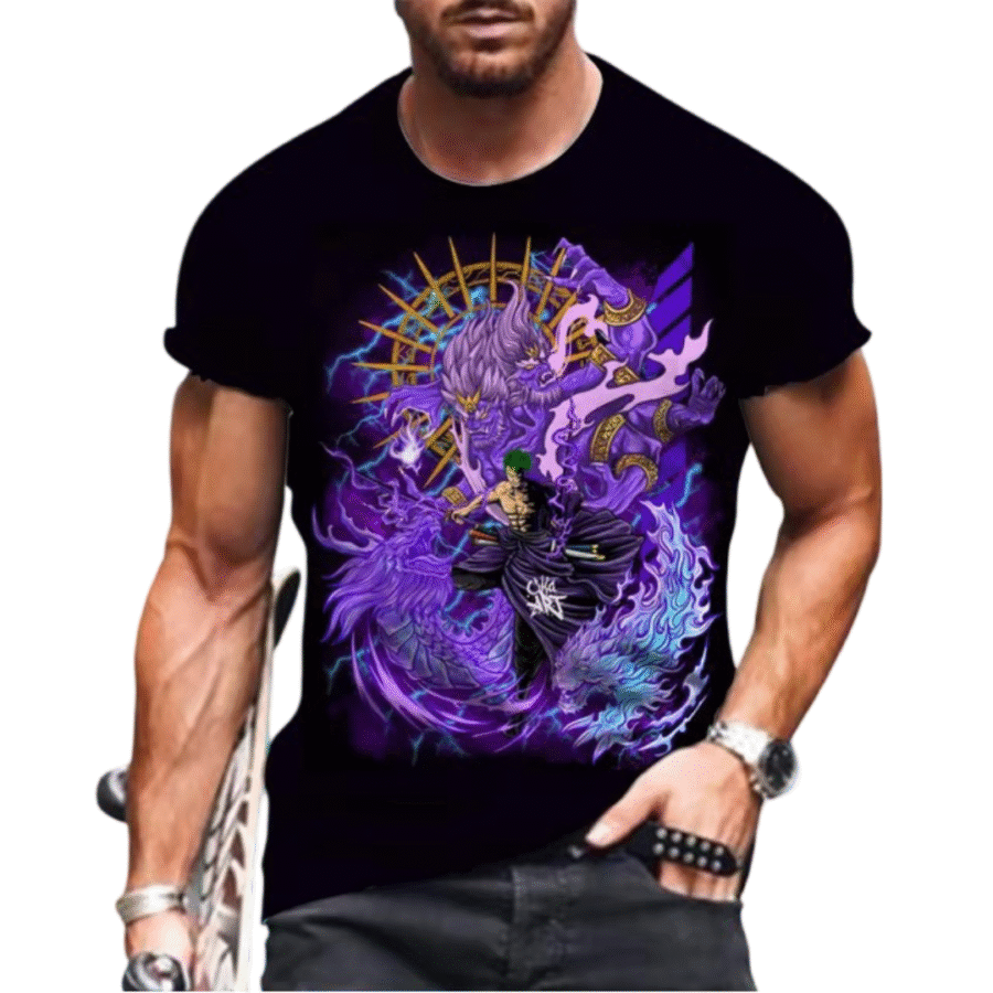 Anime One Piece Zoro Ashura T-Shirt For Men Anime One Piece Zoro Ashura T-Shirt For Men