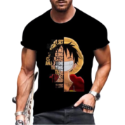 Anime One Piece Luffy Black T-Shirt