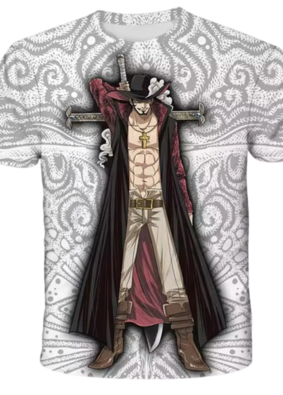 Anime One Piece Dracule Mihawk Short Sleeve T-Shirt