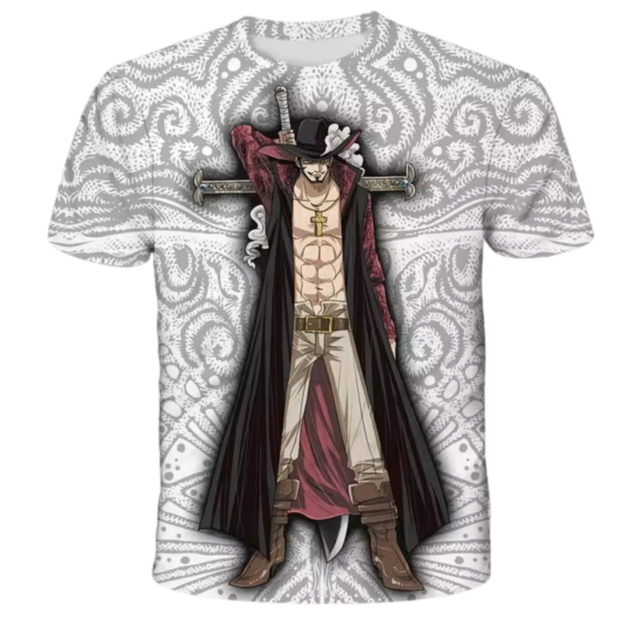 Anime One Piece Dracule Mihawk Short Sleeve T-Shirt Anime One Piece Dracule Mihawk Short Sleeve T-Shirt