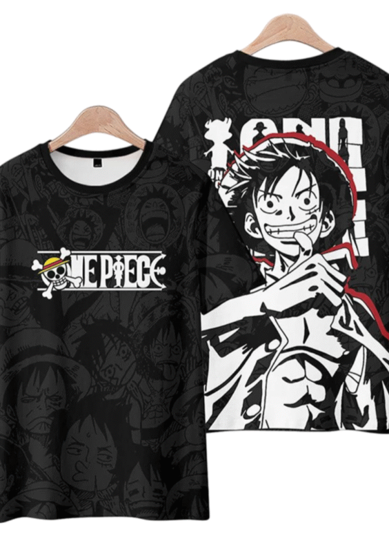 One Piece Anime Luffy Black T-Shirt