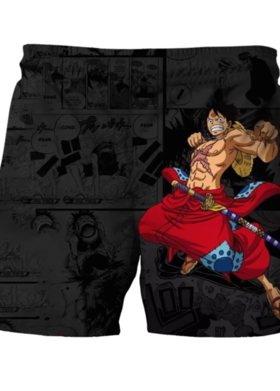 Anime One Piece Monkey D. Luffy Black Shorts