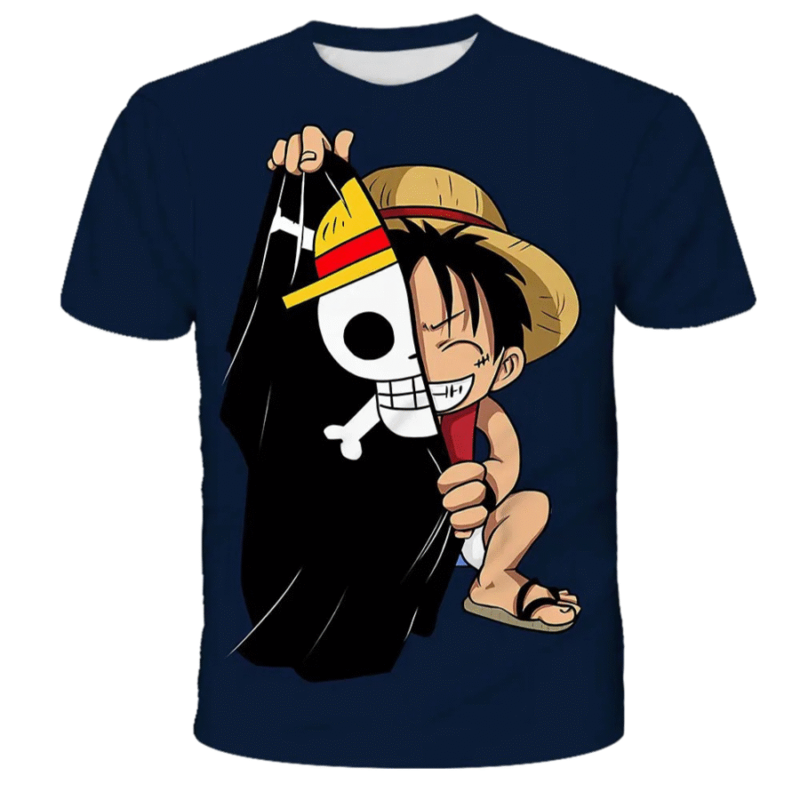 Anime Monkey D Luffy And Pirate Flag T-Shirt Anime Monkey D Luffy And Pirate Flag T-Shirt