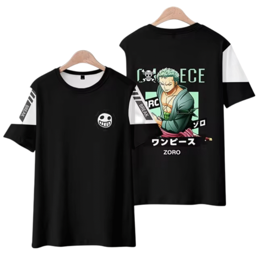 One Piece Anime Roronoa Zoro Casual T-Shirt One Piece Anime Roronoa Zoro Casual T-Shirt
