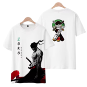 One Piece Anime Roronoa Zoro White T-Shirt
