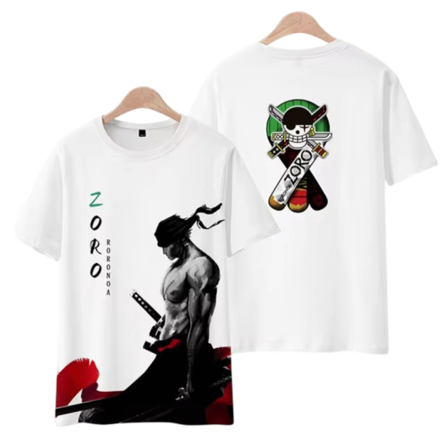 One Piece Anime Roronoa Zoro White T-Shirt One Piece Anime Roronoa Zoro White T-Shirt