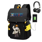 Anime One Piece Monkey D. Luffy Backpack With USB Charging