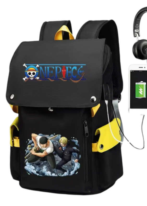 Anime One Piece Roronoa Zoro And Sanji Backpack With USB Charging