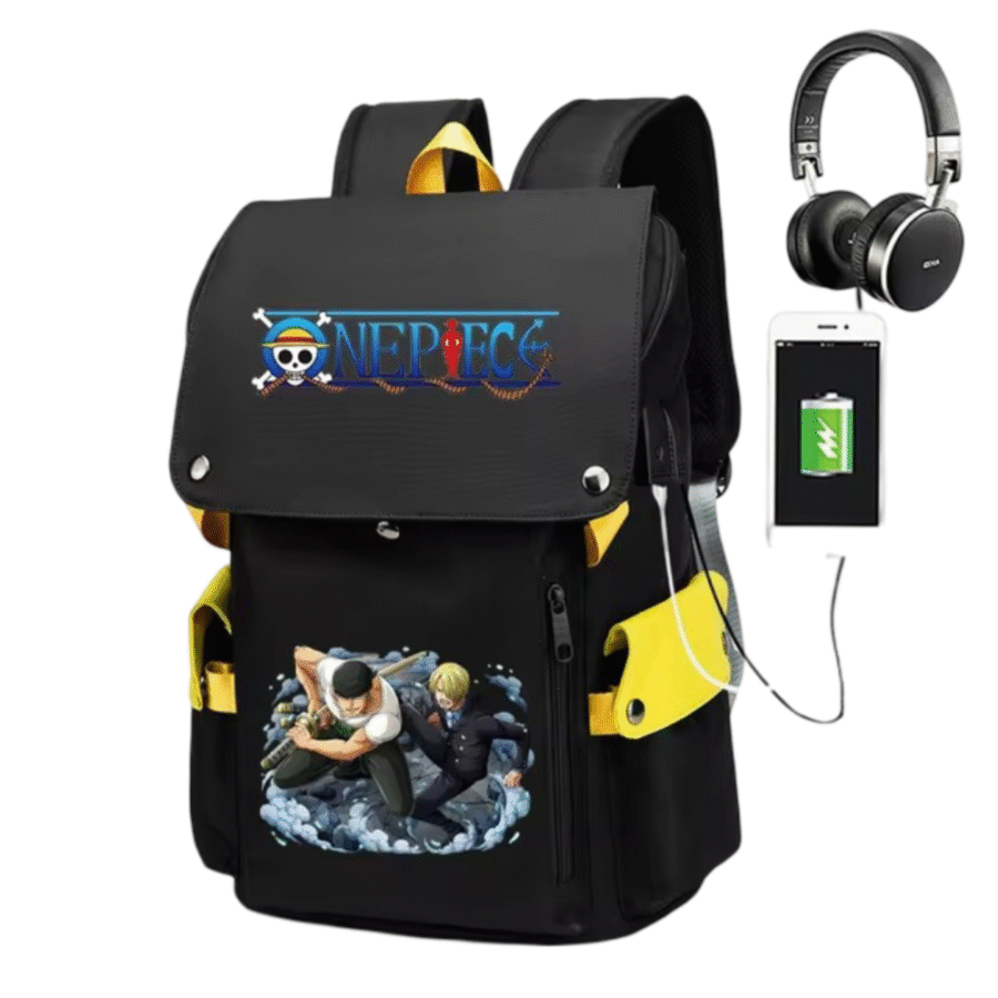 Anime One Piece Roronoa Zoro And Sanji Backpack With USB Charging Anime One Piece Roronoa Zoro And Sanji Backpack With USB Charging