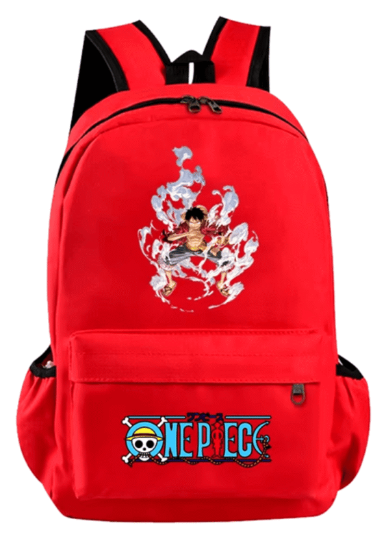 One Piece Anime Monkey D. Luffy Red Color Schoolbag