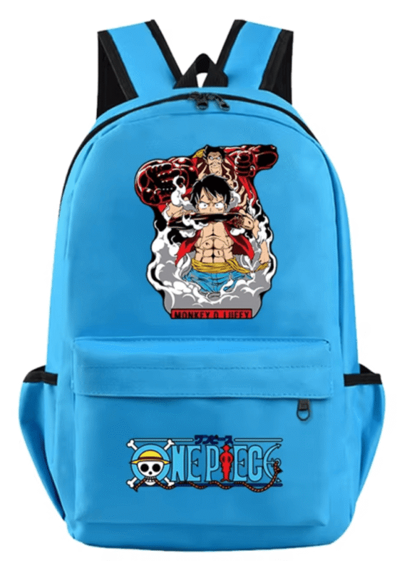 Anime One Piece Monkey D. Luffy Blue Color Schoolbag