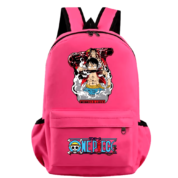 Anime One Piece Monkey D. Luffy Pink Color Schoolbag