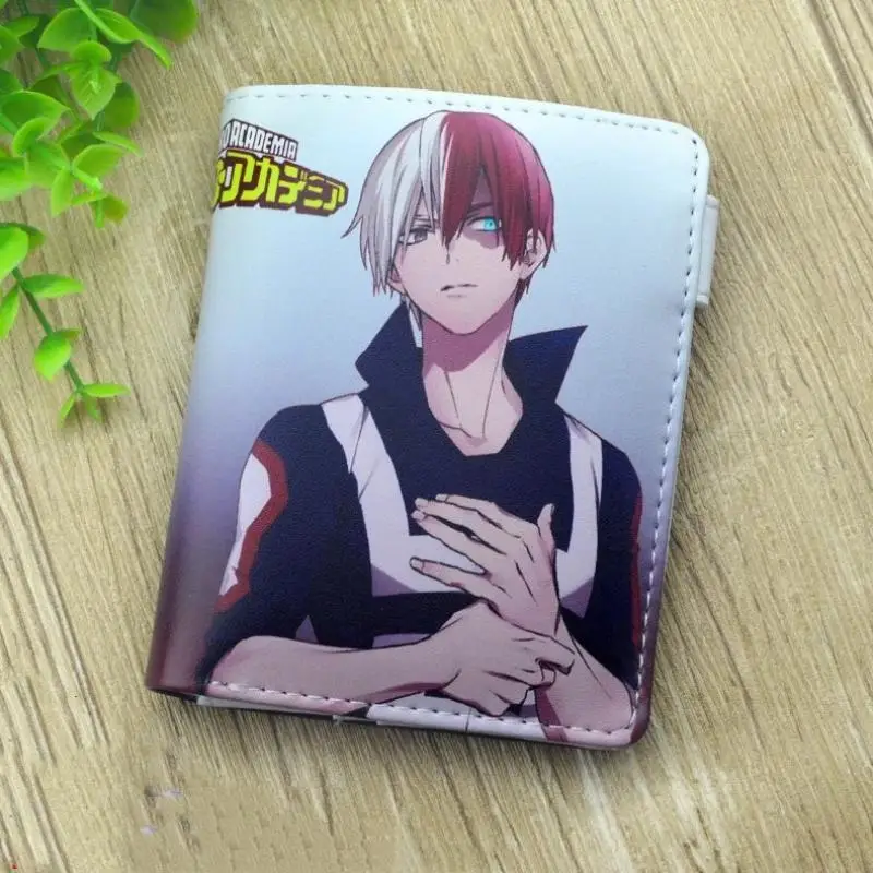 My Hero Academia Anime Pu Leather Men Wallet Rfid Anti-Magnetic Credit Cards Holder with Organizer Coin Pocket Money Clips Purse