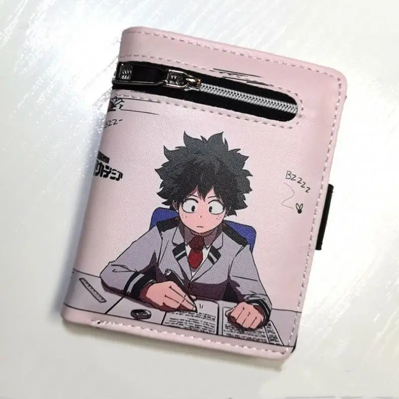 My Hero Academia Anime Pu Leather Men Wallet Rfid Anti-Magnetic Credit Cards Holder with Organizer Coin Pocket Money Clips Purse