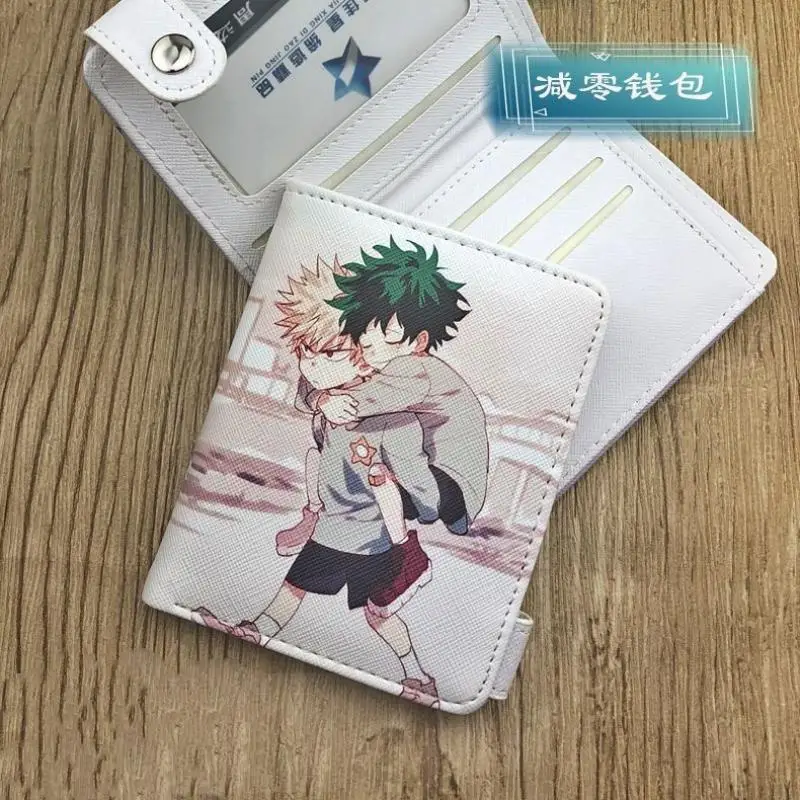 My Hero Academia Anime Pu Leather Men Wallet Rfid Anti-Magnetic Credit Cards Holder with Organizer Coin Pocket Money Clips Purse