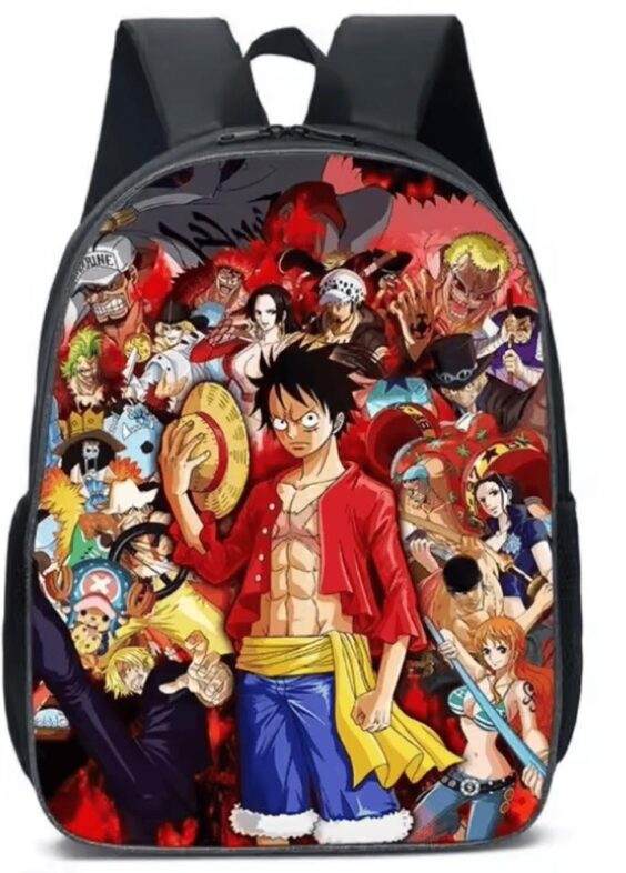 One Piece Anime Monkey D. Luffy And Friends Printed School Bag