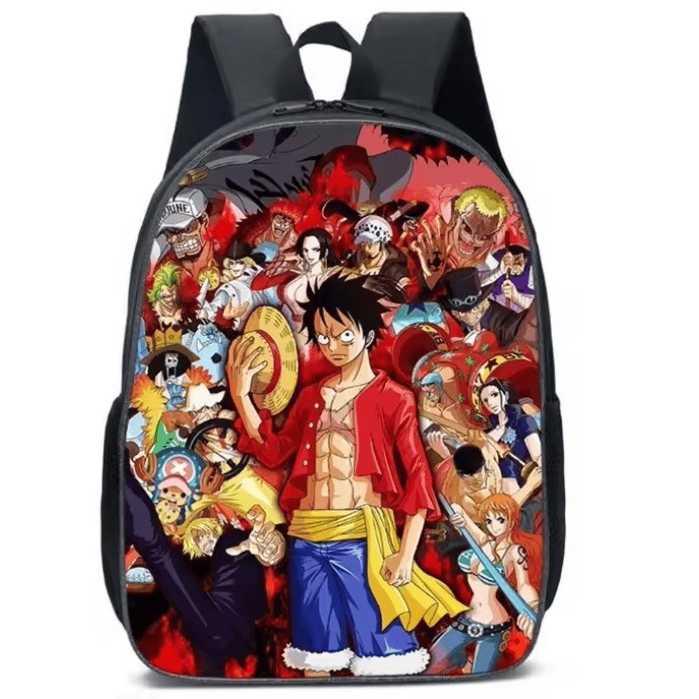 One Piece Anime Monkey D. Luffy And Friends Printed School Bag One Piece Anime Monkey D. Luffy And Friends Printed School Bag