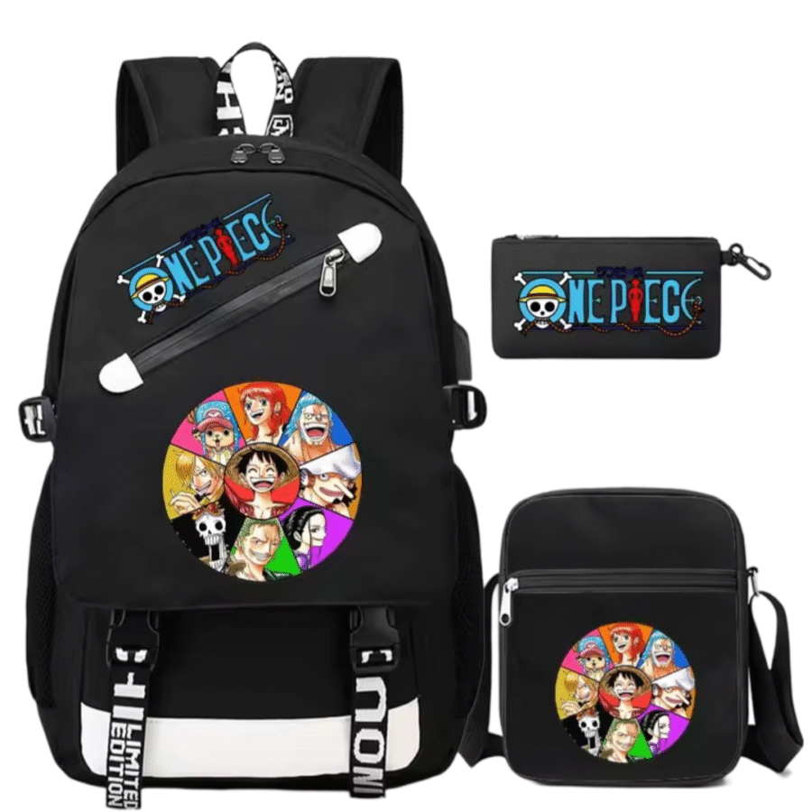 3Pcs/Set One Piece Anime Luffy With Friends Backpack 3Pcs/Set One Piece Anime Luffy With Friends Backpack