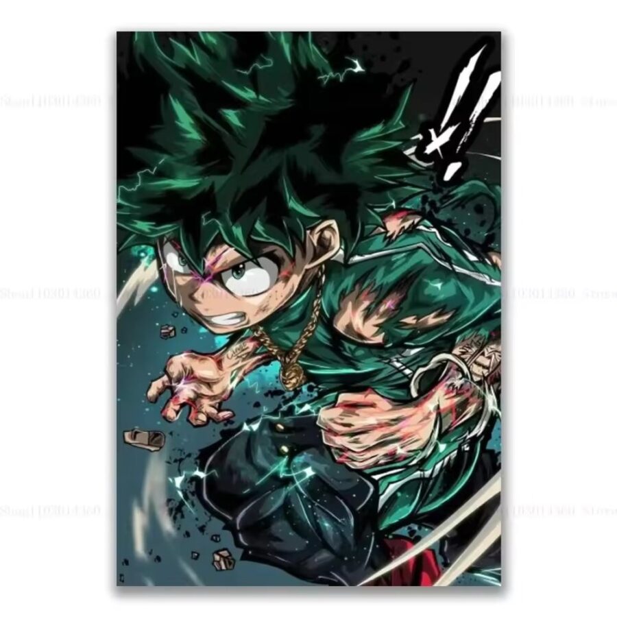 Anime My Hero Academia Izuku Midoriya Canva Poster