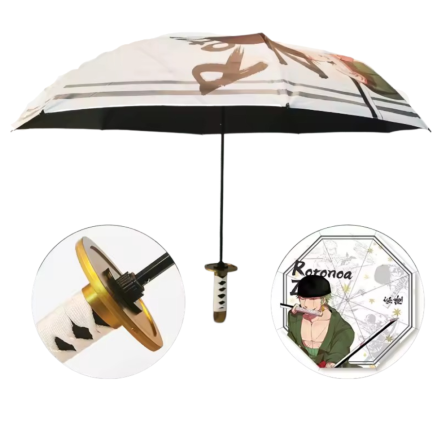 Anime One Piece Roronoa Zoro Three Fold Umbrella