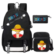 3Pcs/Set Anime One Piece Luffy Student Schoolbag